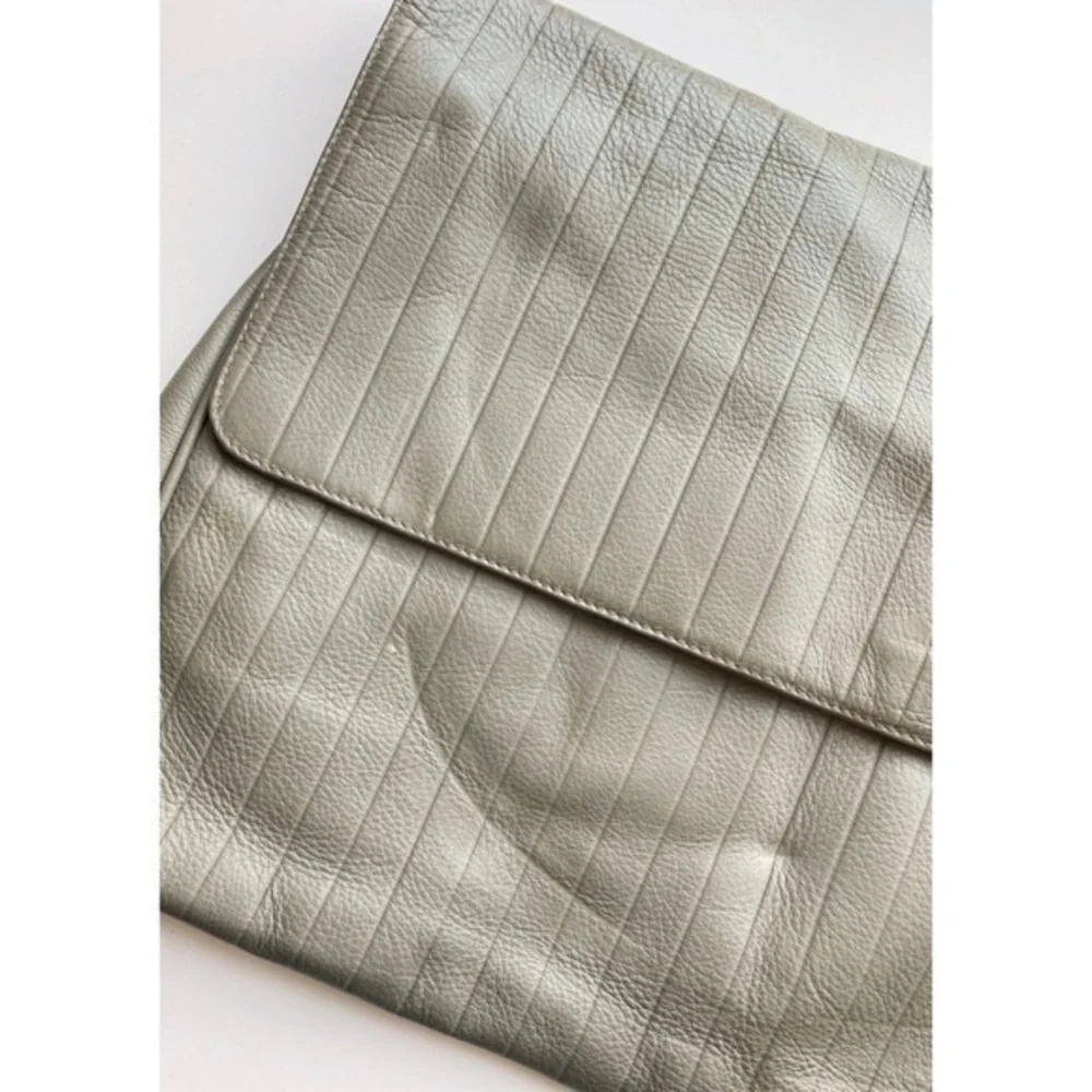 Perry Ellis • Grey Stripe Flap Handbag